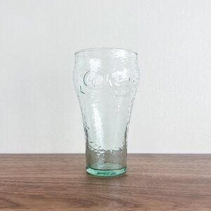 Textured Coca-Cola Drinking Glass with Embossed Logo – Green Tint